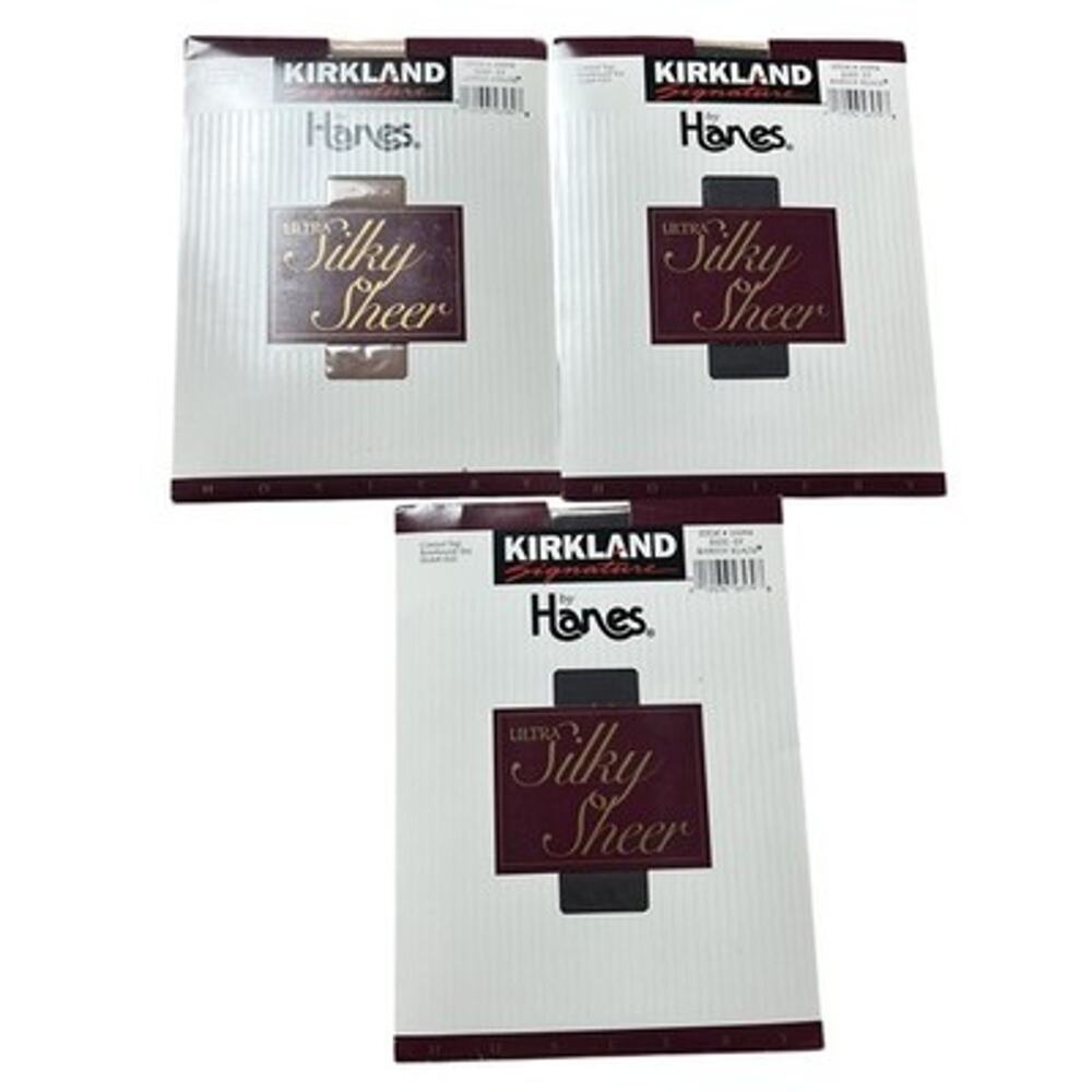 Kirkland Signature Hanes Pantyhose Womens A Silky Sheer Control Top 3 Pack Multi